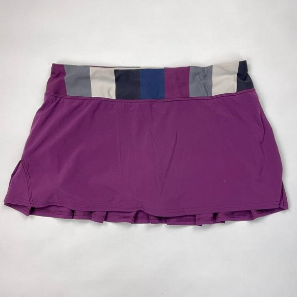 Lululemon Run Pace Setter Skirt Plum Women 10 Lined Pocket‎ Luxtreme Swift - Picture 2 of 15
